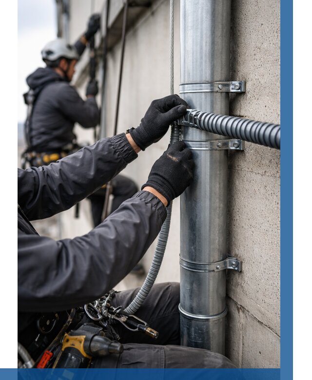 Монтаж гофры для кабеля в Копейске от 308 р. | ВЫСОТНИК-Кпс