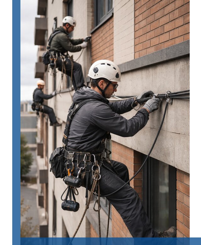 Крепление кабеля на фасаде монтаж и крепеж в Копейске