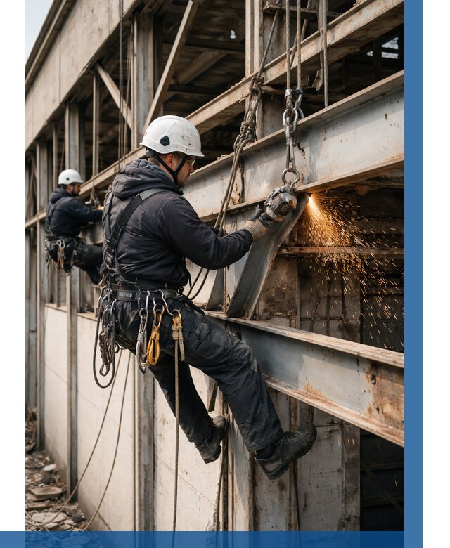 Демонтаж металлоконструкций на высоте в Копейске от 6671р. |ВЫСОТНИК-Кпс