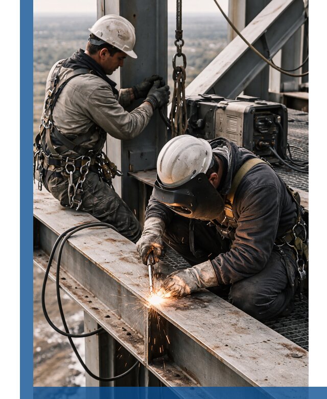 Высотные сварочные работы в Копейске для промышленных объектов