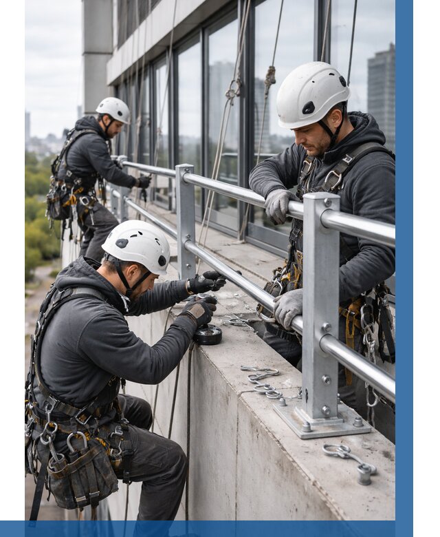 Монтаж ограждений на высоте в Копейске, от 1232 р. | ВЫСОТНИК-Кпс