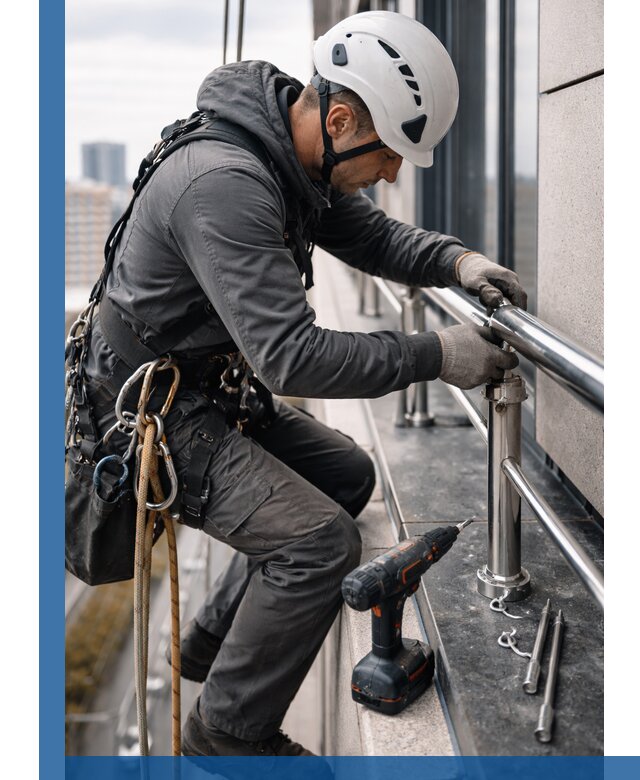 Монтаж ограждений на высоте в Копейске для зданий и конструкций