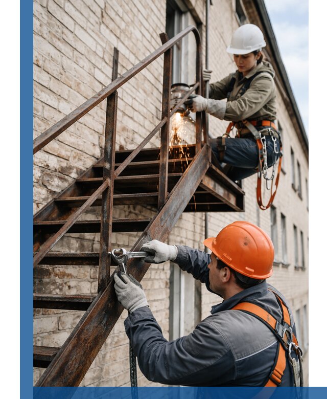 Ремонт и восстановление пожарных лестниц с выездом в Копейске