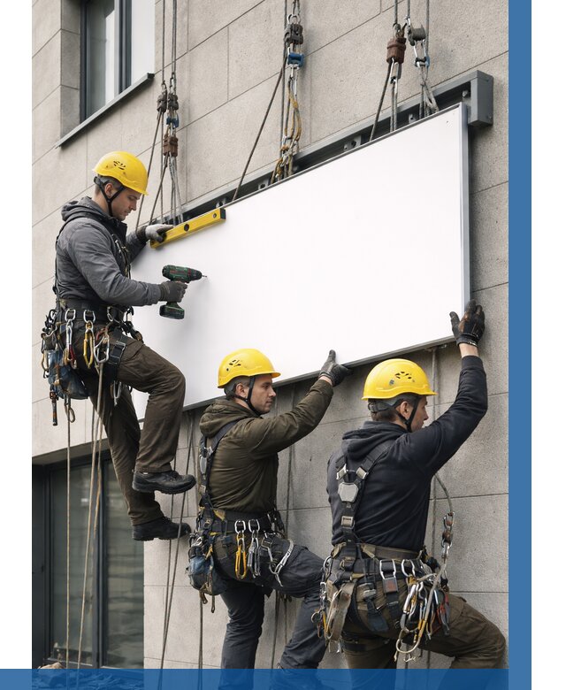 Монтаж рекламной вывески в Копейске от 8210 р. | ВЫСОТНИК-Кпс