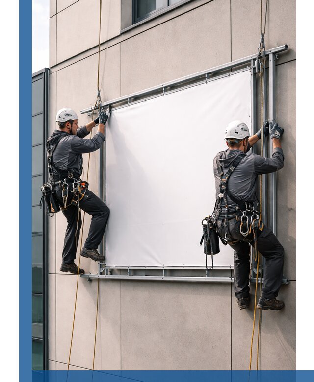 Монтаж наружной рекламной вывески в Копейске под ключ