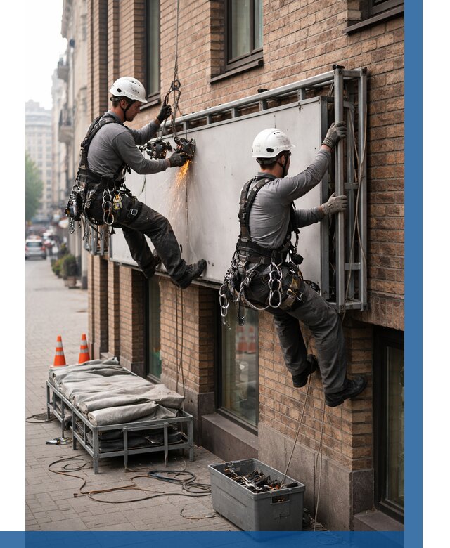 Демонтаж рекламной вывески в Копейске от 6671 р. | ВЫСОТНИК-Кпс