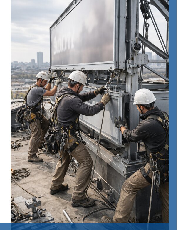 Монтаж крышной рекламной конструкции в Копейске от 61578 р.|ВЫСОТНИК-Кпс