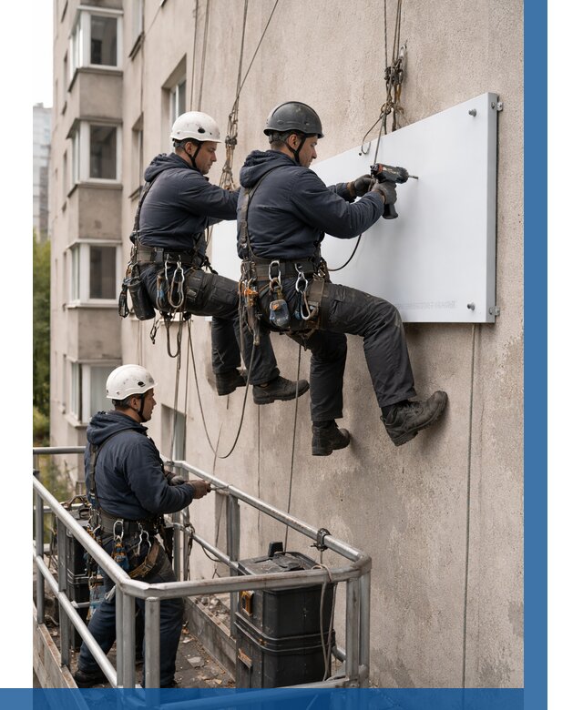 Монтаж табличек и указателей в Копейске от 3592 р. | ВЫСОТНИК-Кпс