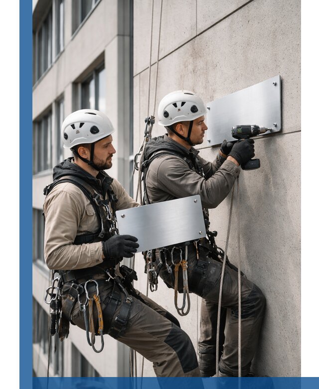 Монтаж табличек и указателей в Копейске для зданий и сооружений