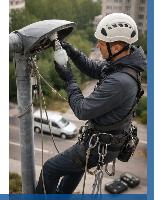 Замена ламп на высоте в Копейске от 2566 р. | ВЫСОТНИК-Кпс