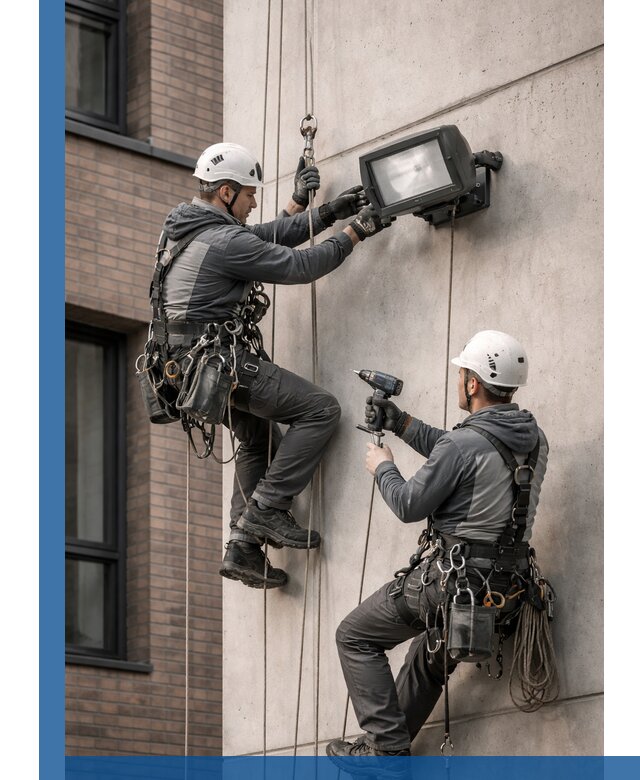 Профессиональный монтаж фасадных прожекторов в Копейске под ключ