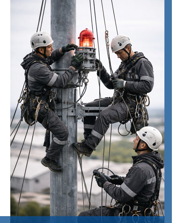 Монтаж заградительных огней в Копейске от 8724 р. | ВЫСОТНИК-Кпс