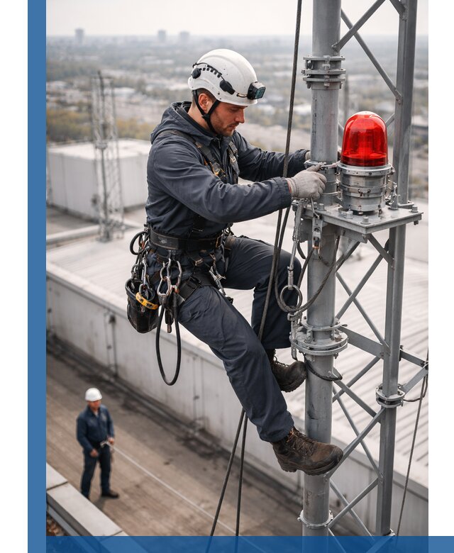 Монтаж заградительных огней и обслуживание объектов в Копейске