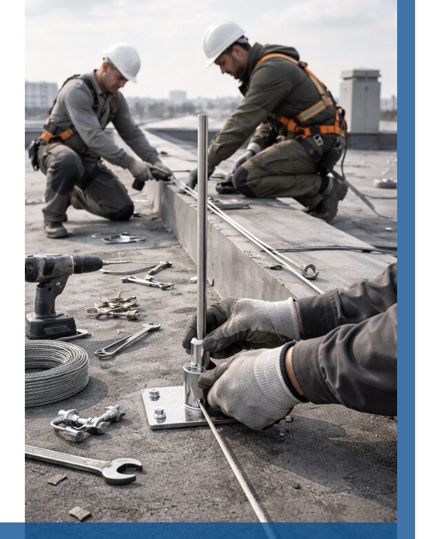 Монтаж молниезащиты на кровле в Копейске цена от 25658 р. | ВЫСОТНИК-Кпс