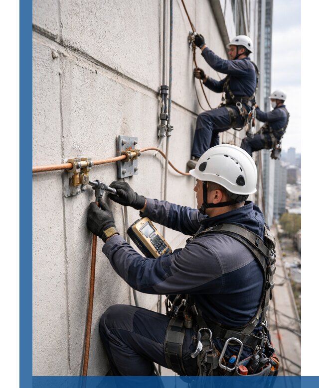 Монтаж системы заземления здания и молниезащиты в Копейске