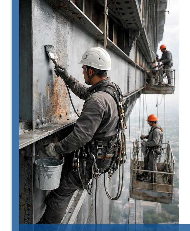 Покраска металлоконструкций на высоте в Копейске профессионально