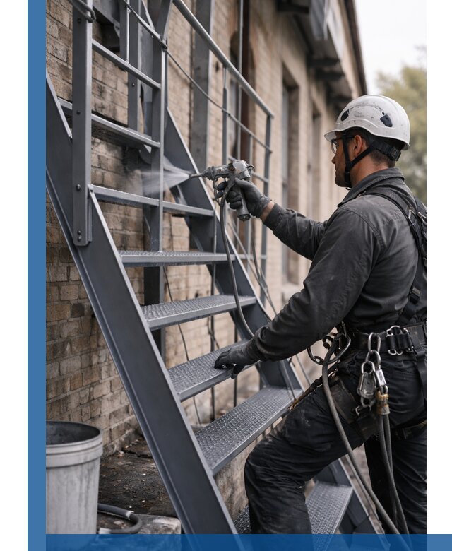 Покраска и антикоррозионная защита пожарных лестниц в Копейске