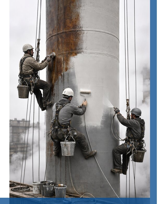 Покраска дымовых труб в Копейске от 8724 р. | ВЫСОТНИК-Кпс