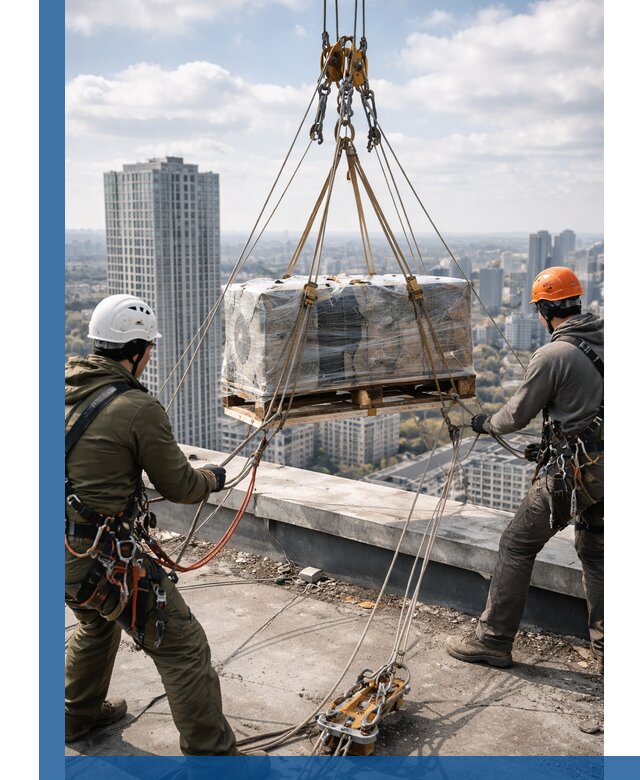 Подъем и монтаж крупногабаритных грузов на крышу в Копейске