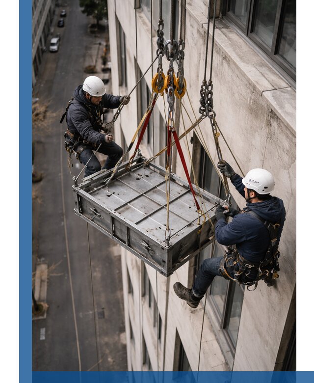 Спуск и подъем грузов по фасаду в Копейске для зданий