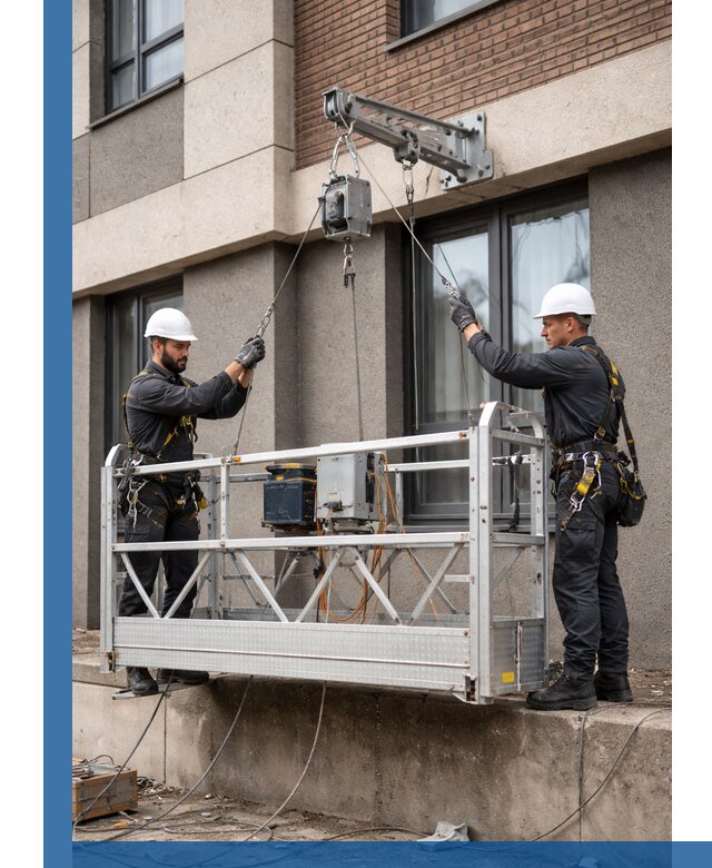 Монтаж и подъем фасадной люльки в Копейске с гарантией безопасности