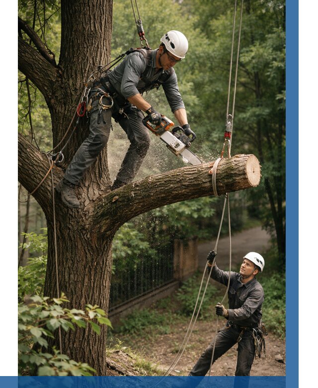 Спил деревьев альпинистами в Копейске от 8210 р. | ВЫСОТНИК-Кпс