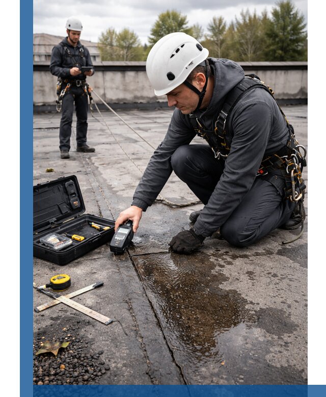 Обследование кровли на протечки и выявление дефектов в Копейске