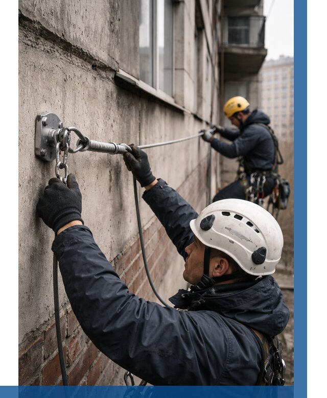 Монтаж анкерных линий в Копейске от 3079 р. | ВЫСОТНИК-Кпс