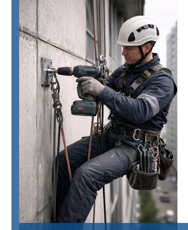 Установка анкерных точек для высотных работ в Копейске