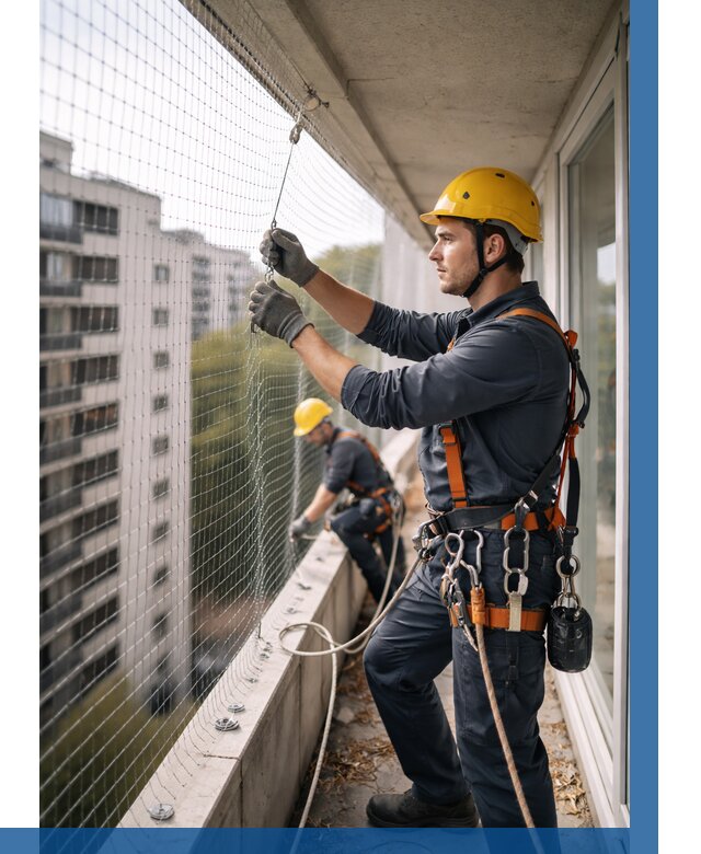 Монтаж сетки от птиц в Копейске от 4618 р. | ВЫСОТНИК-Кпс